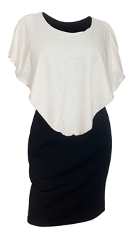 Plus Size Layered Poncho Dress Glitter White 1915