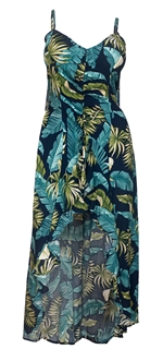 Plus Size Sleeveless High Low Dress Designer Print