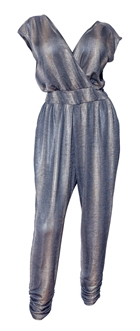 Plus Size Deep V-Neck Jumpsuit Designer Print 20821B