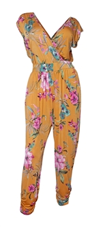 Plus Size Deep V-Neck Jumpsuit Designer Print 201031A