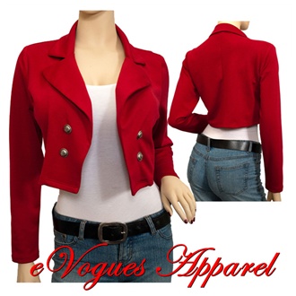 blazer plus cropped button evogues