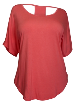 Plus size Racerback Dolman Top Coral