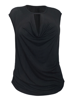 Women's Draped Bodice Blouse Black