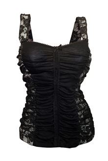 Plus Size Sexy Floral Lace Corset Top Black White 1772