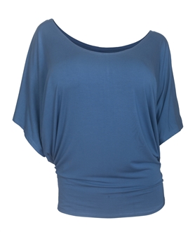 Plus Size Dolman Sleeve Top Denim Blue