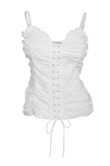 Plus Size Lace Up Corset Top White