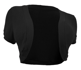 Plus Size Cropped Bolero Shrug Black