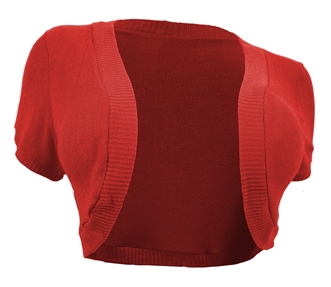 Plus Size Cropped Bolero Shrug Coral