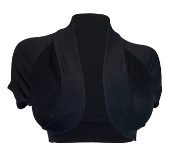 Plus Size Open Front Cropped Bolero Shrug Black2
