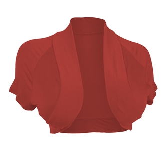 Plus Size Open Front Cropped Bolero Shrug Coral2