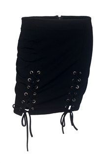 Plus Size Lace Up Mini Skirt Black 19618