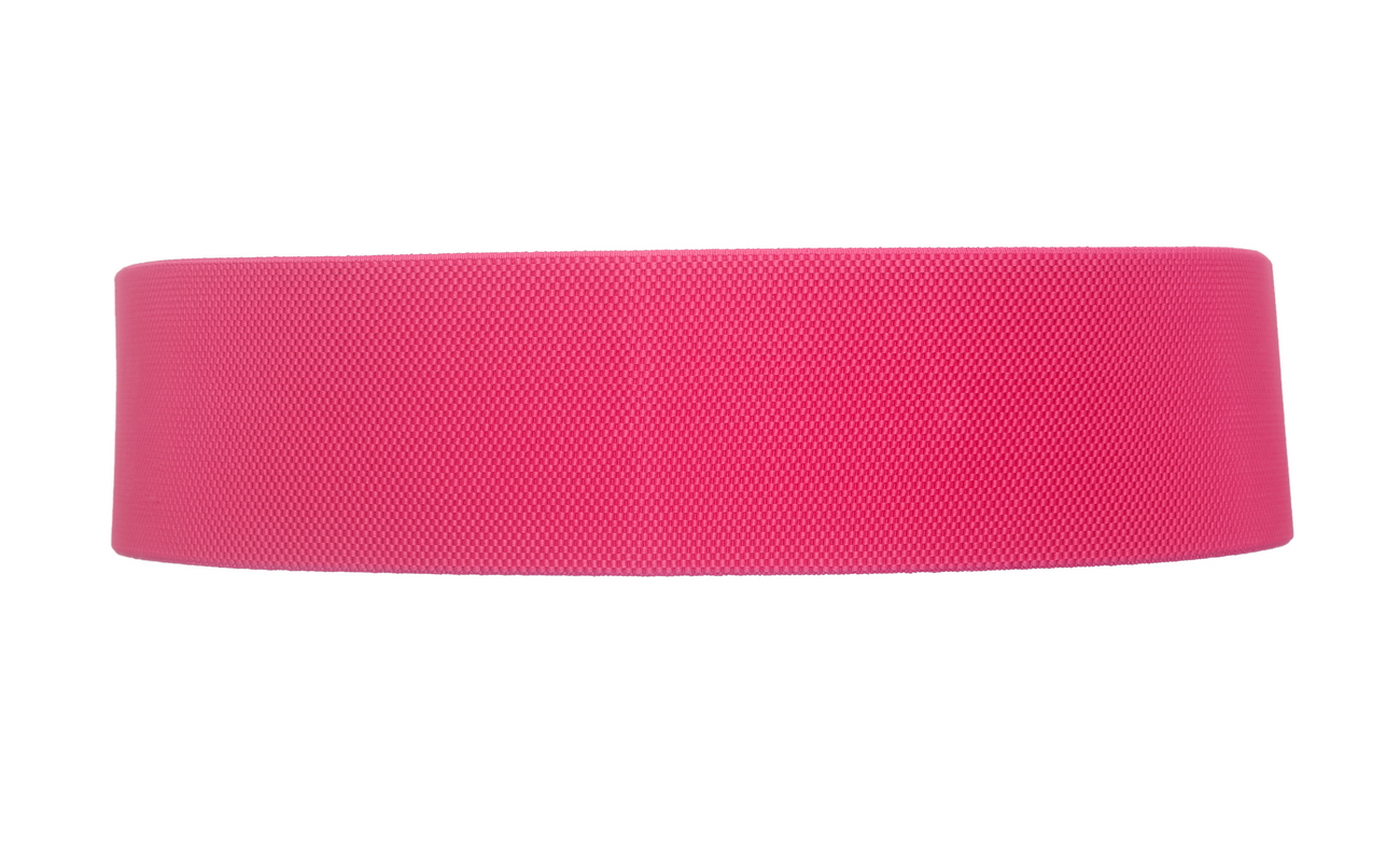 Women's Leatherette O-ring Buckle Elastic Wide Fashion Belt Hot Pink Photo 2