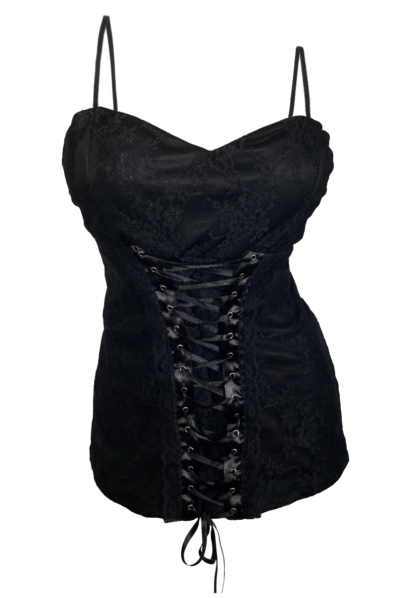 Sexy Plus size Floral Lace Corset Top Black | eVogues Apparel