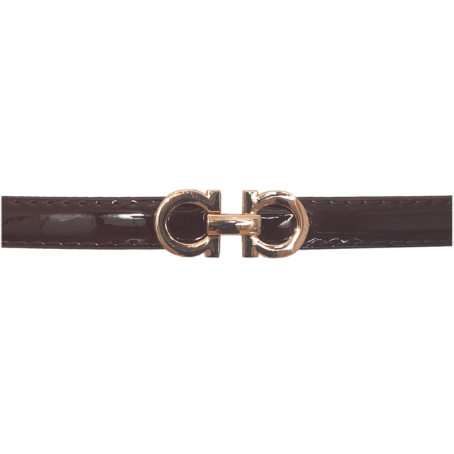 Plus size Adjustable Patent Leather Skinny Belt Brown Photo 1
