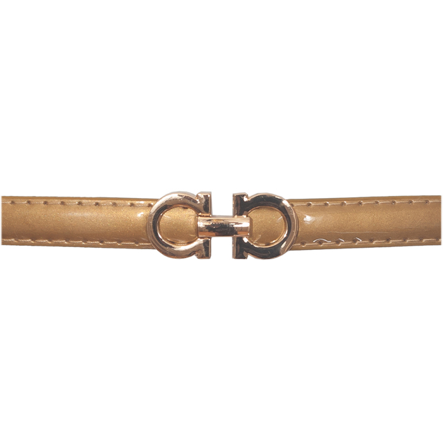 Plus size Adjustable Patent Leather Skinny Belt Gold Photo 1