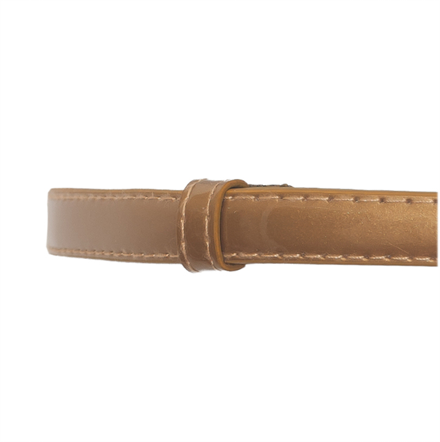 Plus size Adjustable Patent Leather Skinny Belt Gold Photo 1