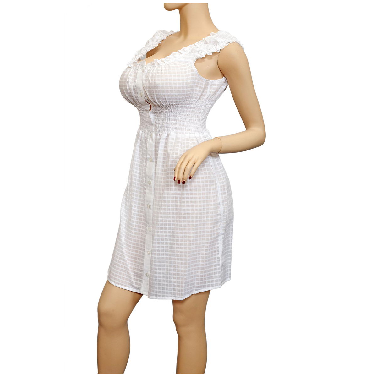 Plus size Sheer Button Front Babydoll ...