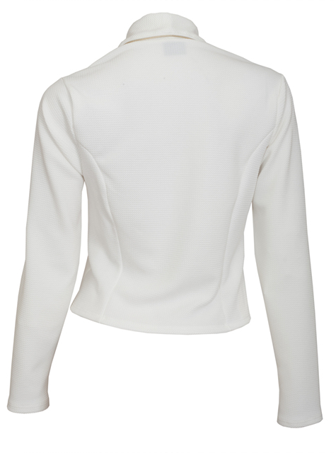 Plus Size Zipper Detail Open Front Jacket White Photo 2