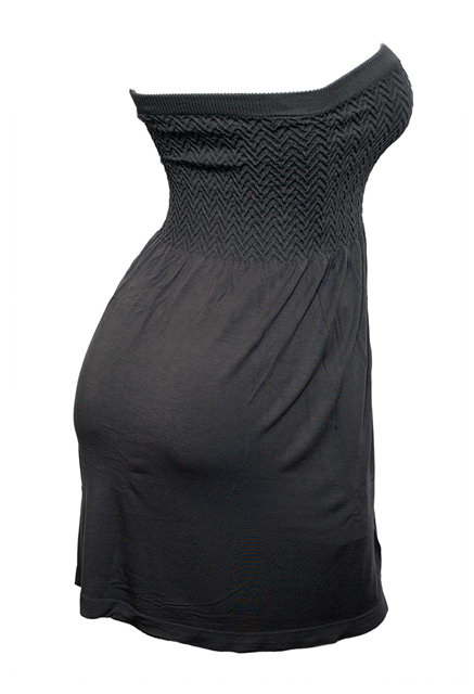 Plus Size Strapless Long Tube Top Gray | eVogues Apparel