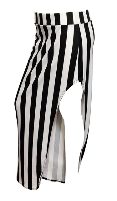 Plus size Side Split Skirt Stripe Print Photo 2