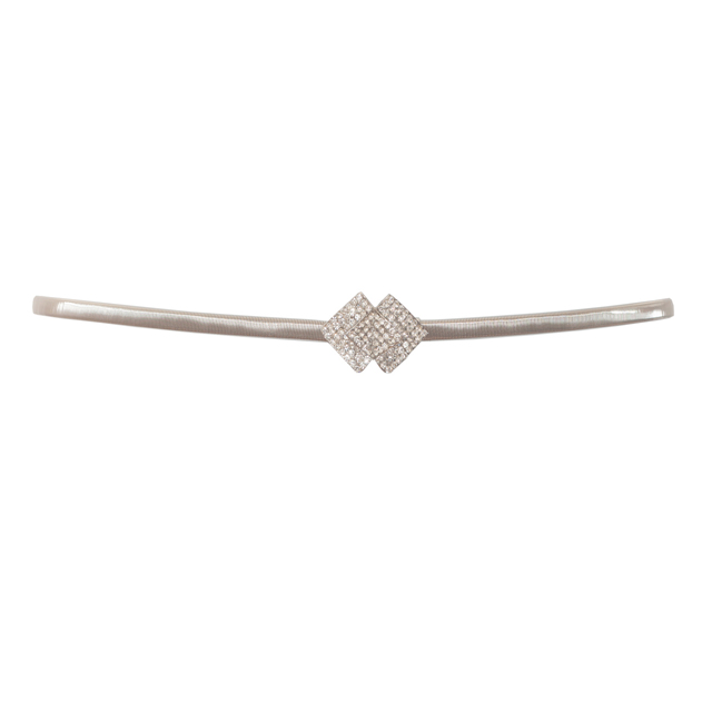 Plus size Bowknot Detail Metal Elastic Waist Belt Silver Tone  Photo 1
