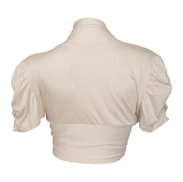 Plus size Ruched Sleeves Cropped Bolero Shrug Khaki Photo 2