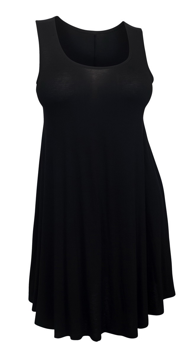 Plus Size Sleeveless Dress Top Black | eVogues Apparel