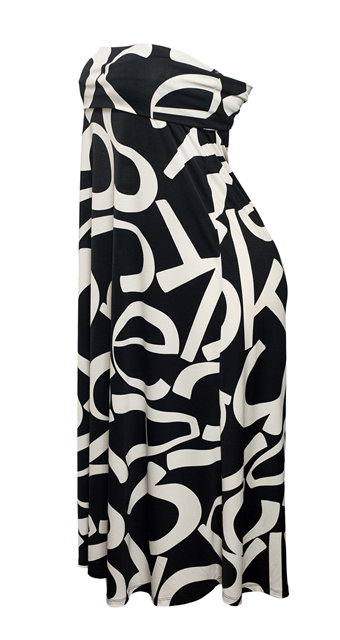Plus size Alphabet Print Dress Skirt Black | eVogues Apparel