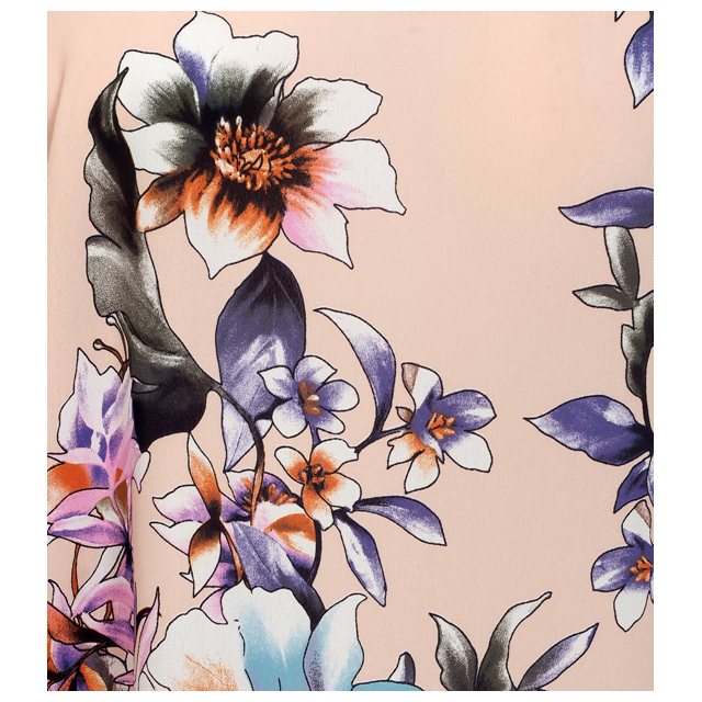 Plus Size Sleeveless Sheer Chiffon Keyhole Top Pink Floral Print 1761 Photo 1