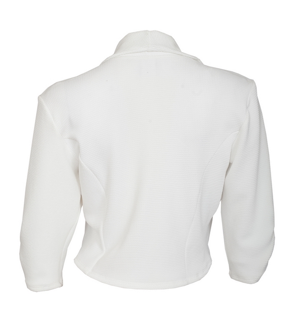 Plus Size Open Front Cropped Jacket White Photo 2