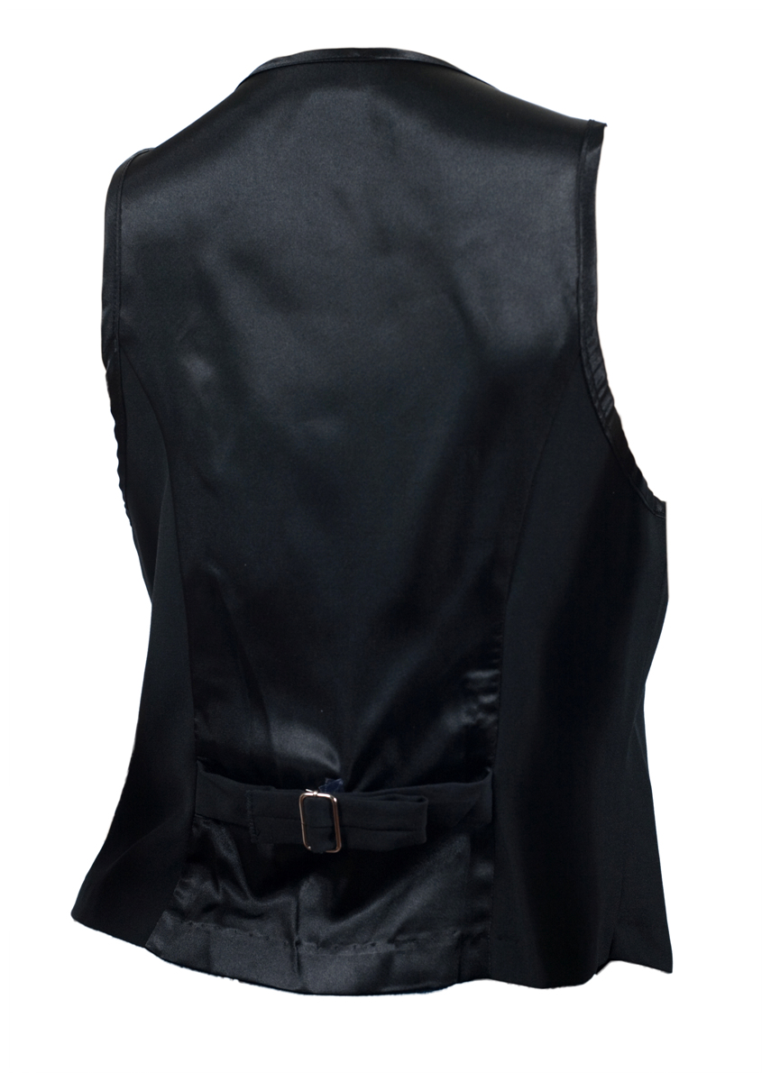 Plus Size Button Up Sleeveless Stretch Vest Black | eVogues Apparel