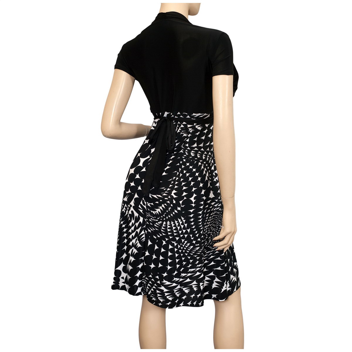 Black Abstract Print Faux Shrug Plus Size Dress | eVogues Apparel