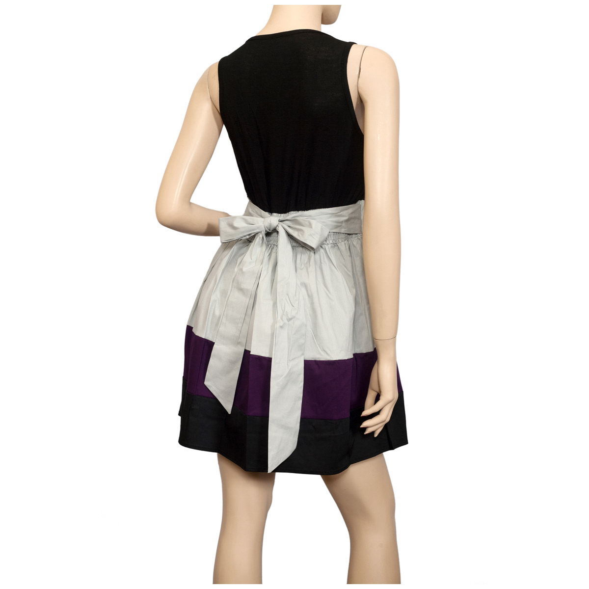 Plus Size Color Block Mini Dress Purple | eVogues Apparel