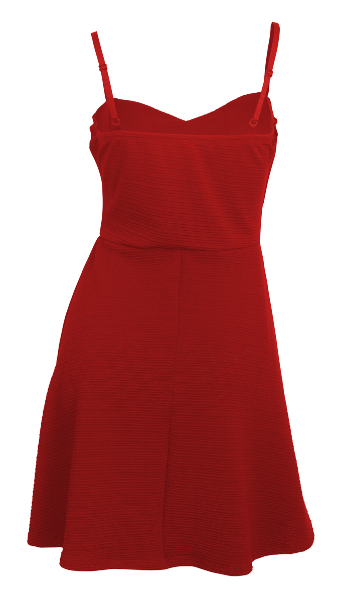 Plus Size Embossed Flared Mini Dress Red | eVogues Apparel
