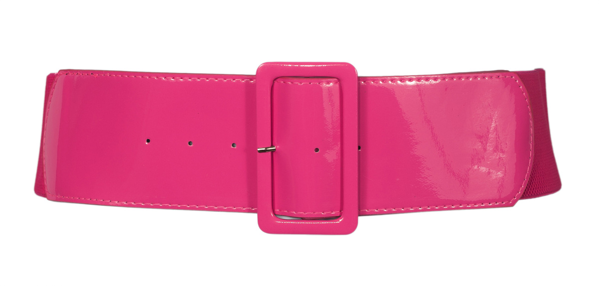 Women's Wide Patent Leather Fashion Belt Pink Photo 1