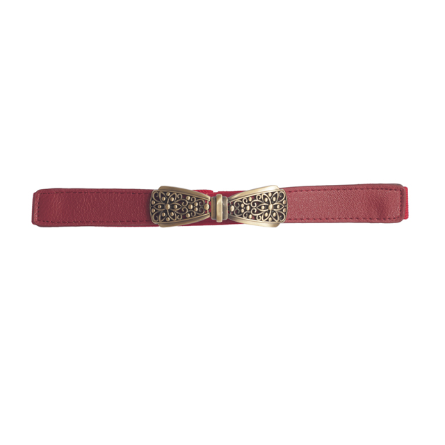 Plus size Bow Buckle Elastic Belt Red Photo 1