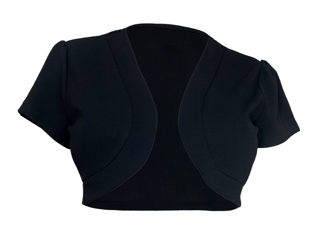 Plus size Open Front Short Sleeve Bolero Black Photo 1