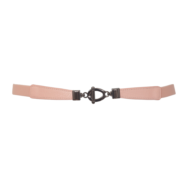 Plus size Metal Buckle Skinny Elastic Cinch Belt Baby Pink Photo 1