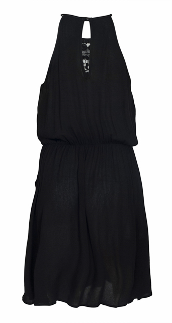 Plus Size Crocheted Illusion Fit & Flare Dress Black Photo 2