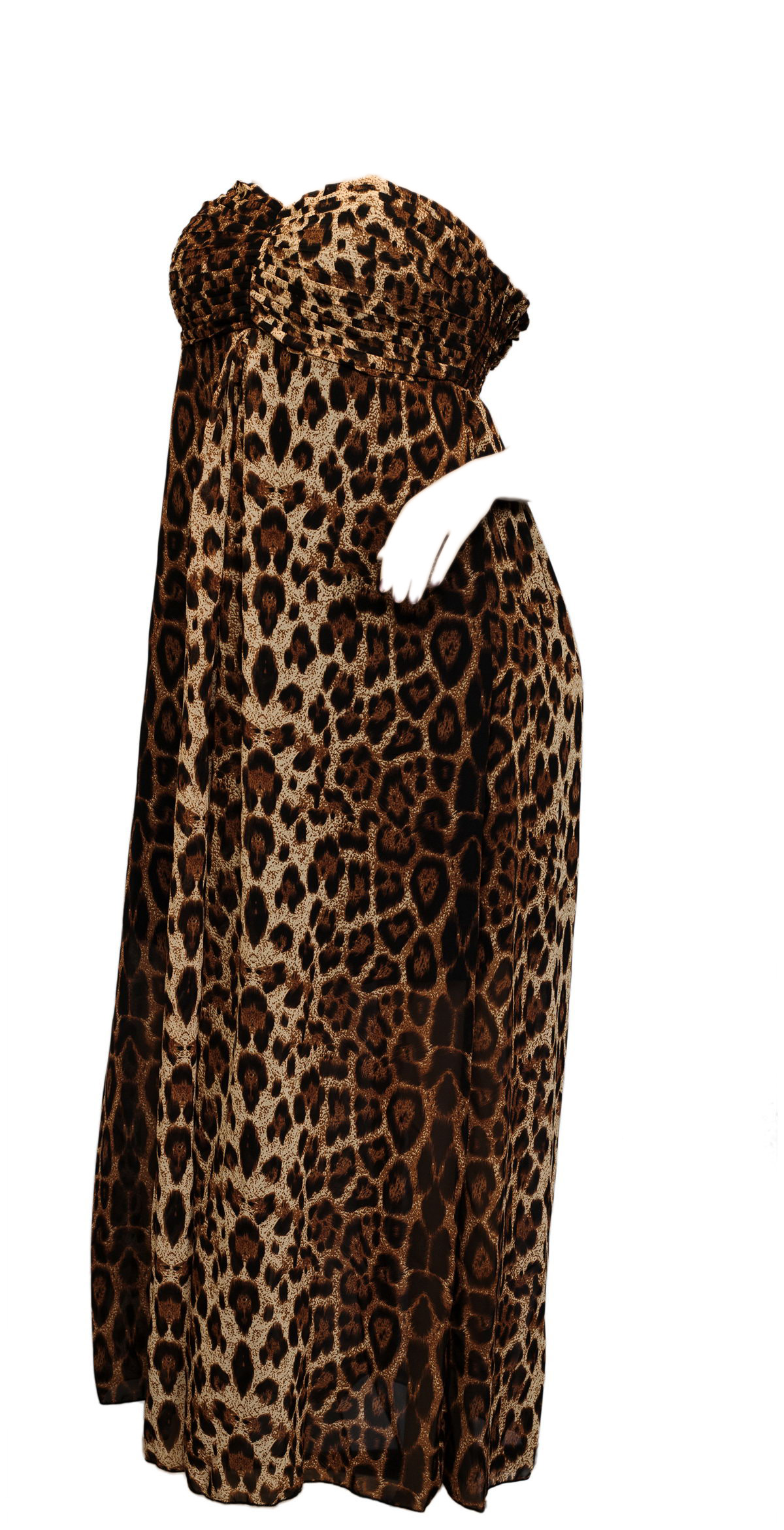 Plus size Chiffon Maxi Tube Dress Brown | eVogues Apparel