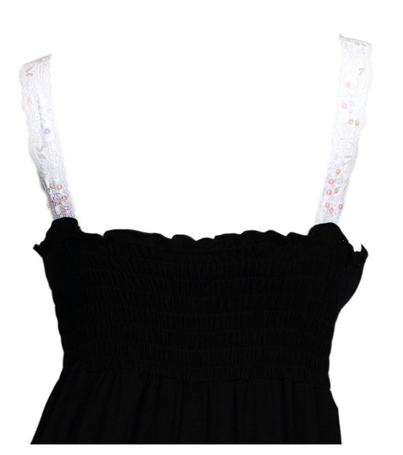 Plus Size Embroidery Print Empire Waist Maxi Dress Black | eVogues Apparel