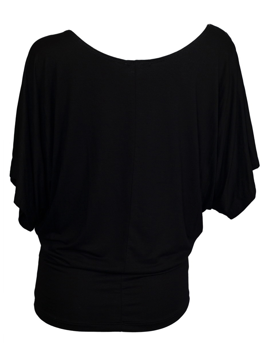 Plus Size Dolman Sleeve Top Black | eVogues Apparel
