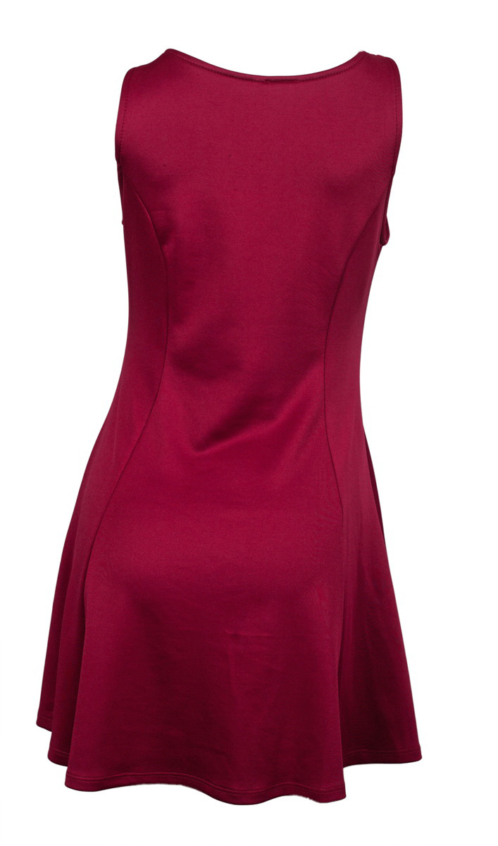 Plus Size Embellished Slimming Cutout Dress Burgundy | eVogues Apparel