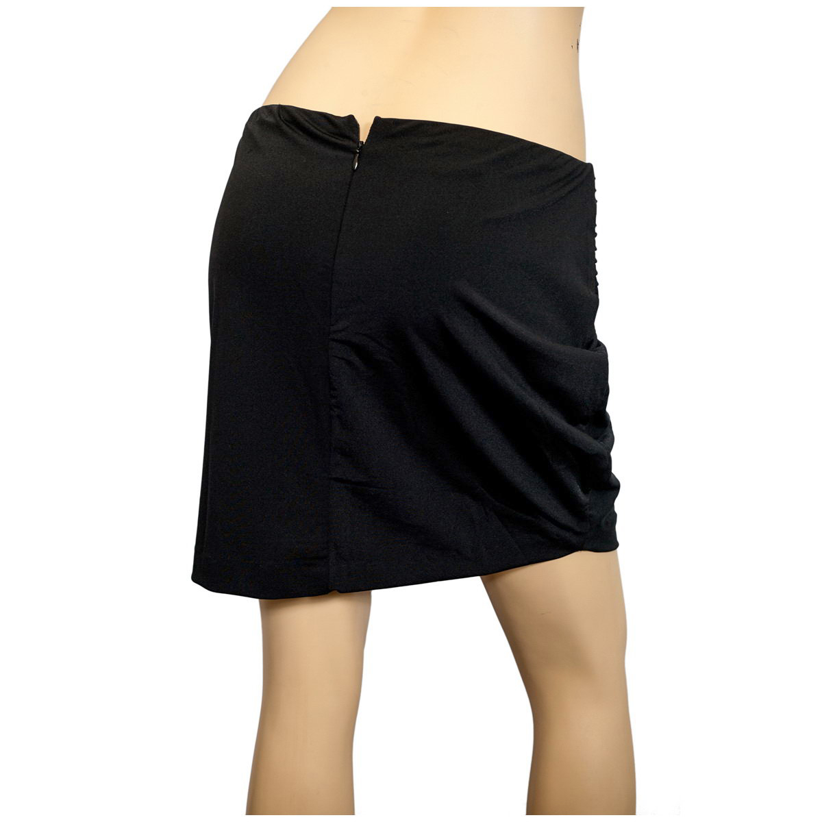 Plus size Ruched Mini Skirt Black | eVogues Apparel