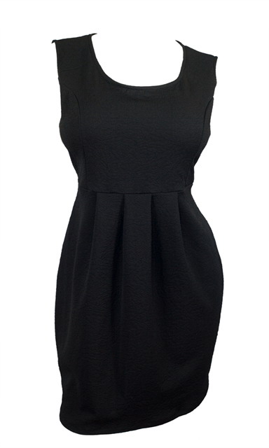 Plus Size Embossed Open Back Dress Black | eVogues Apparel