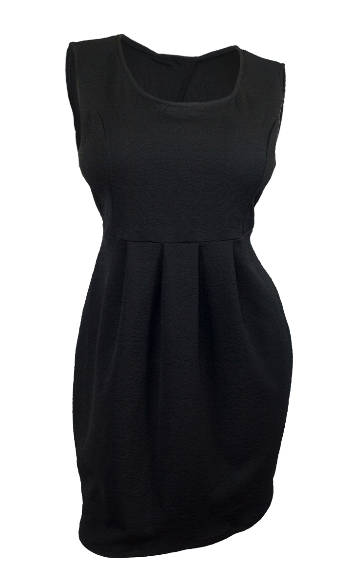 Plus Size Embossed Open Back Dress Black | eVogues Apparel
