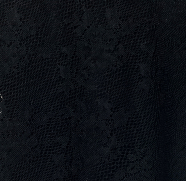 Plus Size Layered Poncho Top Floral Lace Black 18927 Photo 2