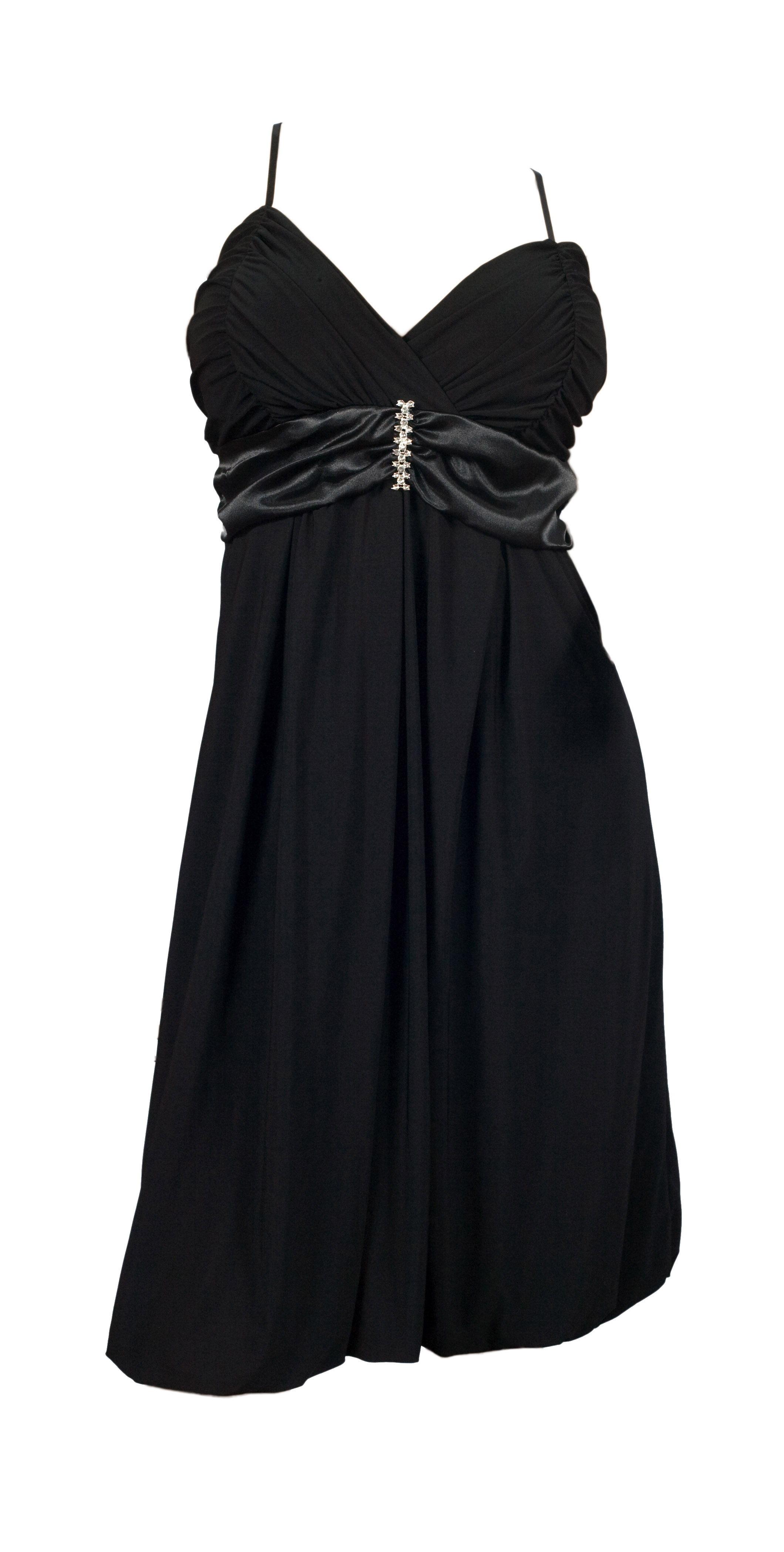 Black Wrap Bodice Empire waist plus size Dress | eVogues Apparel