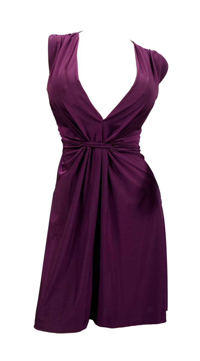 Sexy Purple Low Cut V-Neck Plus Size Mini Dress | eVogues Apparel