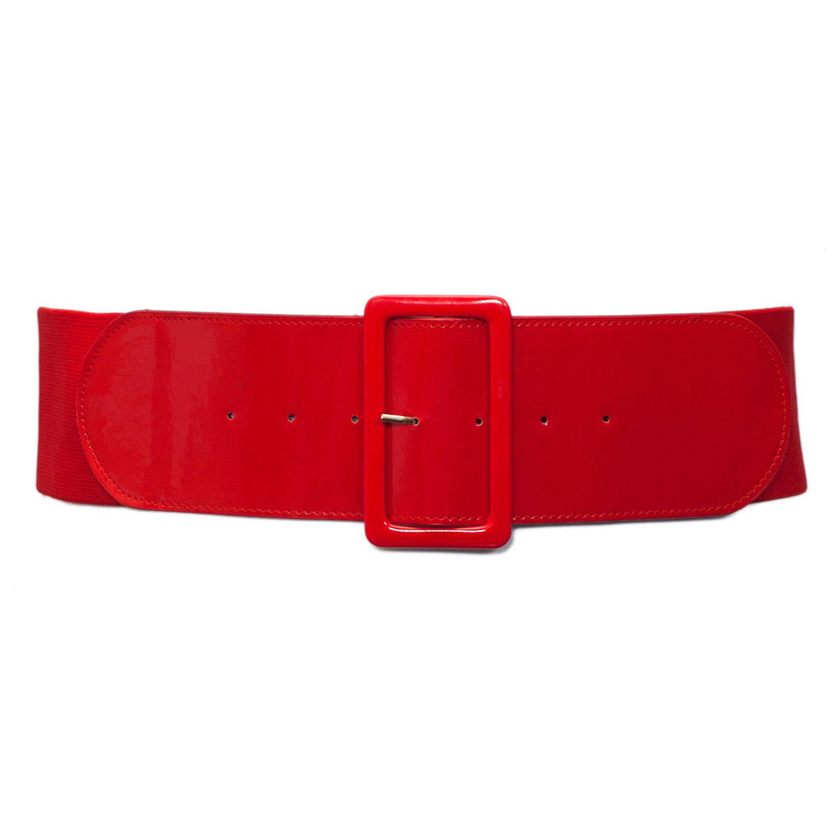 Women's Wide Patent Leather Fashion Belt Red Photo 1